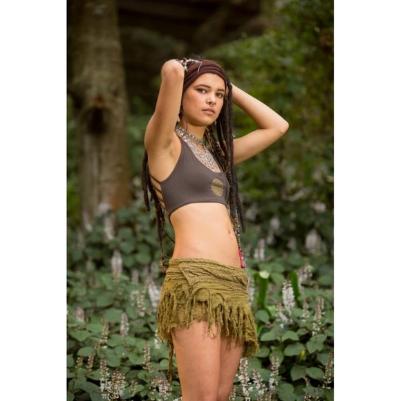 Mini Tarzan Skirt Brown Festival Clothing - Picture 2 of 6